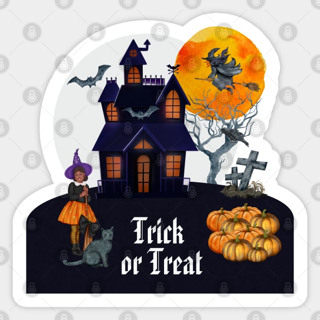 Spooky Halloween haunted house. Sticker by AJ techDesigns